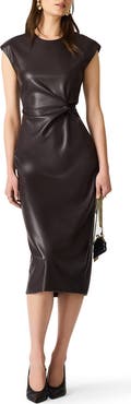 Steve Madden Chiara Faux Leather Midi Dress