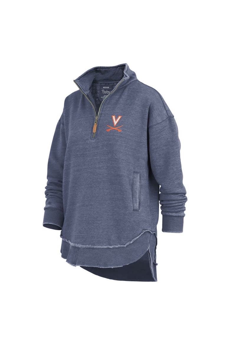 Women's Pressbox Navy Virginia Cavaliers Northfork Sojourn Poncho Quarter-Zip Sweatshirt, Alternate, color, Navy