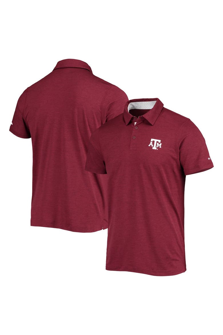 Men's Columbia Maroon Texas A&M Aggies Tech Trail Omni-Shade Polo, Main, color, Maroon