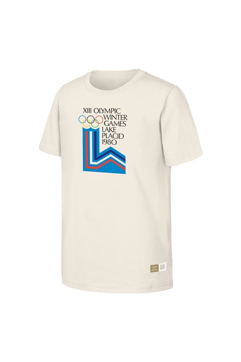 Men's  Natural 1980 Lake Placid Games Olympic Heritage T-Shirt, Alternate, color, Natural