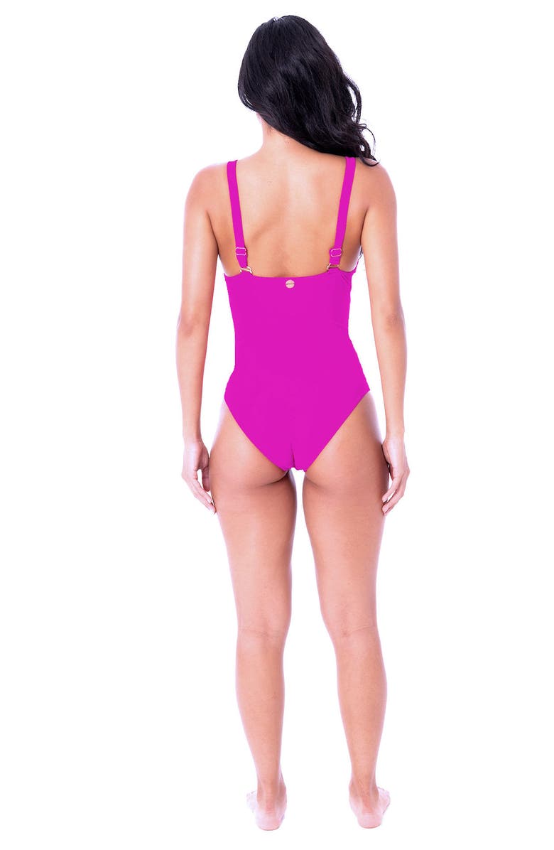 Dai Moda Women's Kaci One Piece Swimsuit, Alternate, color, Bright Pink