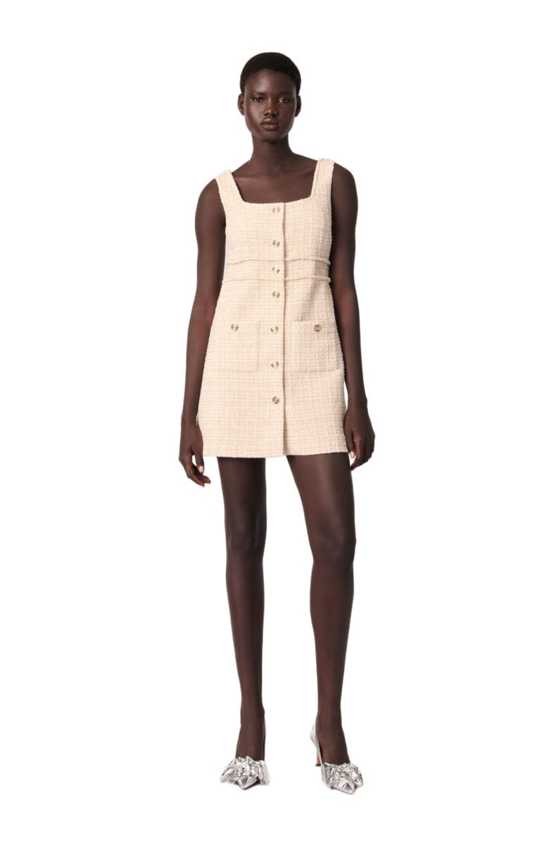 maje Mini tweed dress, Alternate, color, 