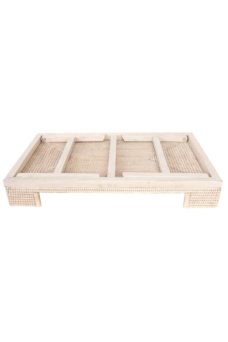 Artifacts Rattan Breakfast Tray/Table, Alternate, color, White Wash