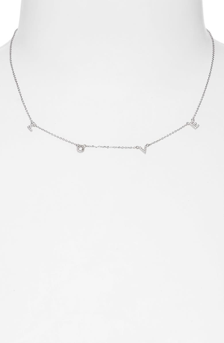 CHARM IT!<sup>®</sup> Pavé Love Sterling Silver Necklace, Alternate, color, 
