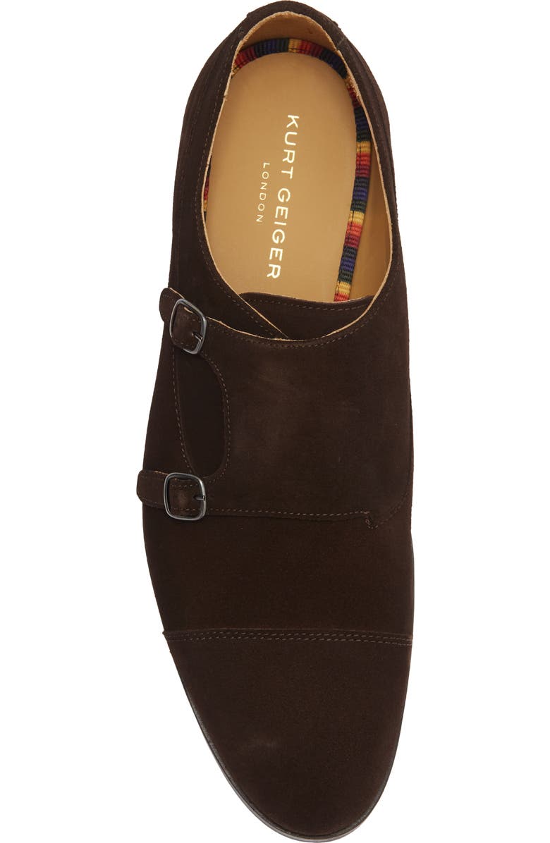 Kurt Geiger London Hunter Double Monk Strap Shoe, Alternate, color, Dark Brown