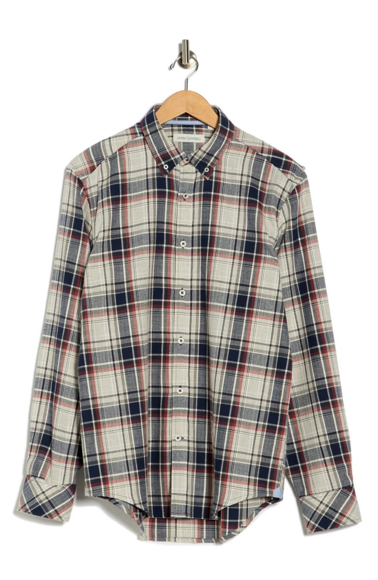 James Campbell Jacob Plaid Button-Down Shirt, Alternate, color, Grey