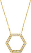 Bony Levy 18k Gold Diamond Hexagon Pendant Necklace