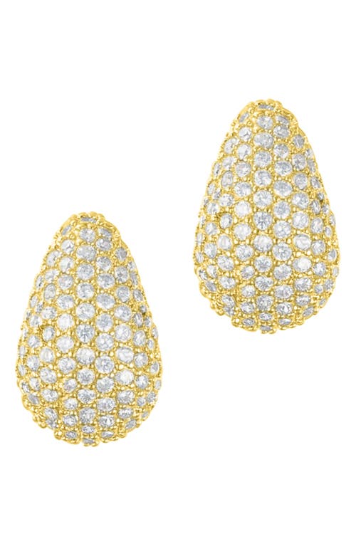 Adornia 14k Plated Teardrop Pave Earrings In Gold