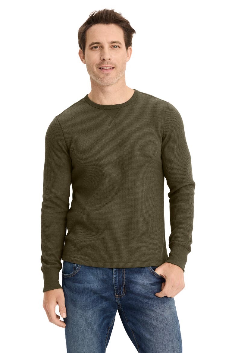 Men's Tall Man Long Sleeve Waffle Crew, Main, color, North Woods