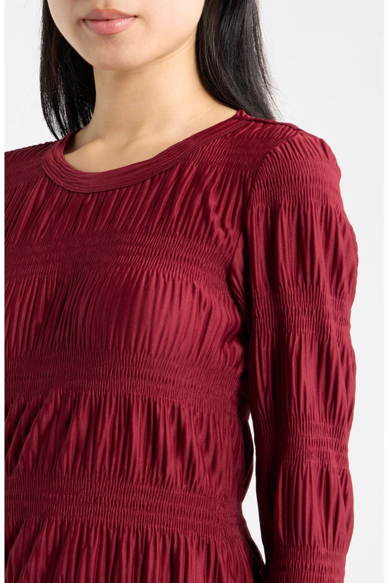 Merrow Smocked Top, Alternate, color, RUBY WINE