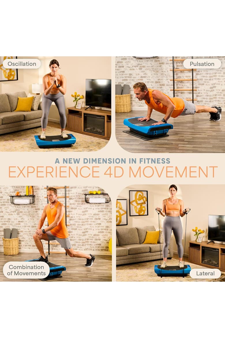 Rumblex pro 4D Motion Vibration Plate Exercise Machines for Lymphatic Drainage Fat Burn & Toning Triple Motor Technology, Alternate, color, Blue