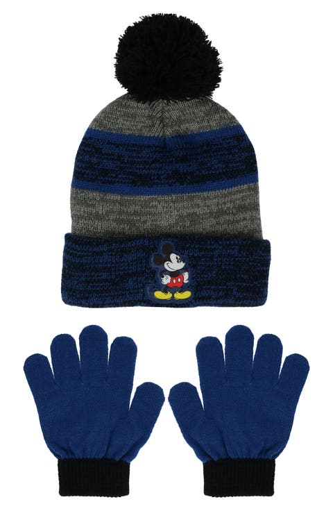 Kids' Mickey Mouse 2-Piece Beanie and Gloves Set