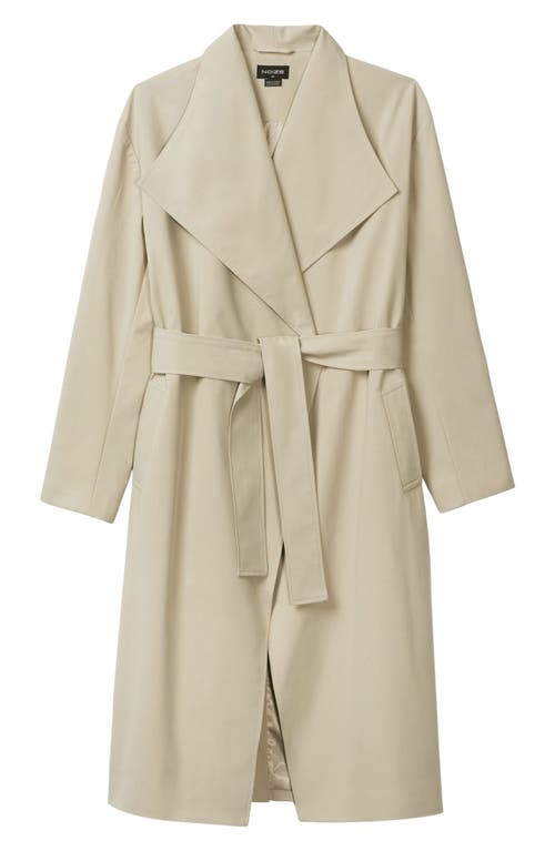 Noize Rose Tie Waist Trench Coat In Light Sand