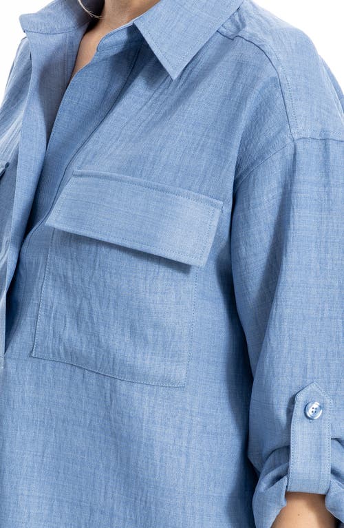 Max Studio Collared Textured Shirt