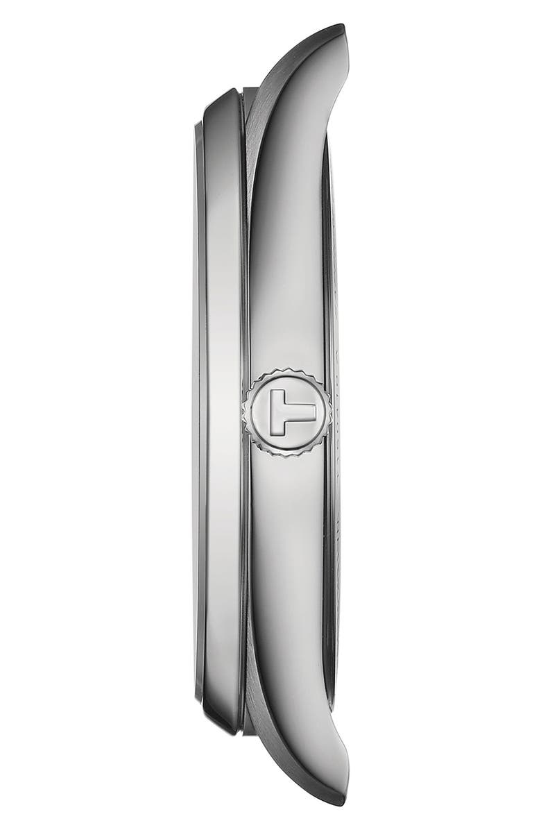 Tissot PR 100 Classic Leather Strap Watch, 40mm, Alternate, color, Silver