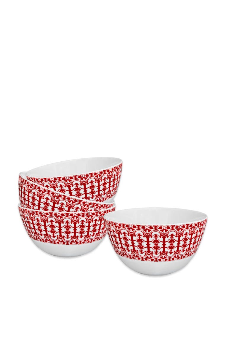 Casablanca Crimson Cereal Bowl  - Porcelain - Set 4, Alternate, color, RED