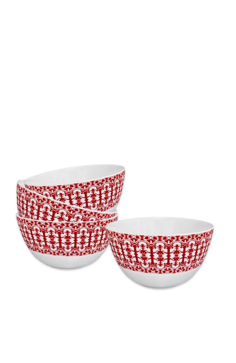 Caskata Casablanca Crimson Cereal Bowl - Porcelain - Set 4, Alternate, color, Red