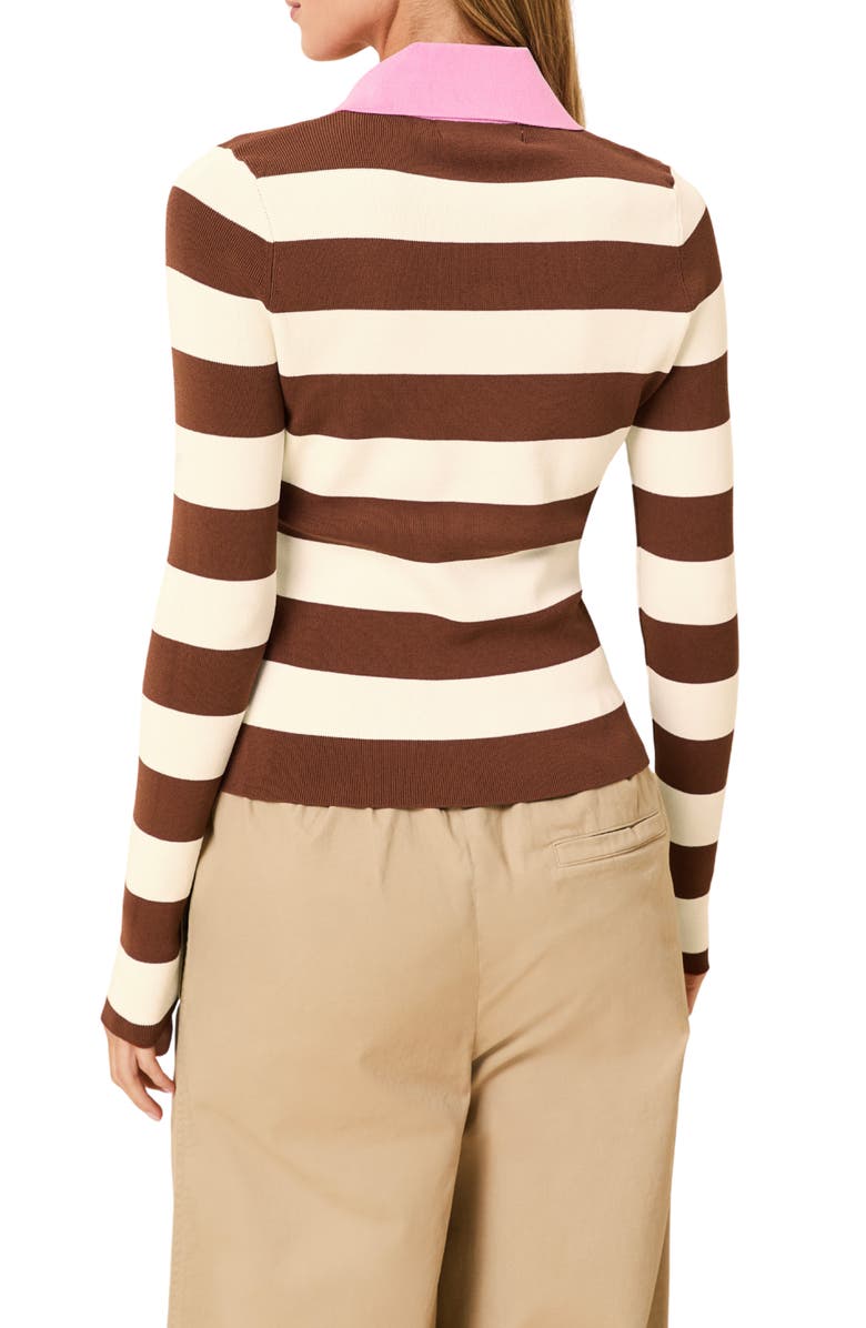 Solid & Striped The Debra Rubgy Stripe Top, Alternate, color, Coconut X Bonbon