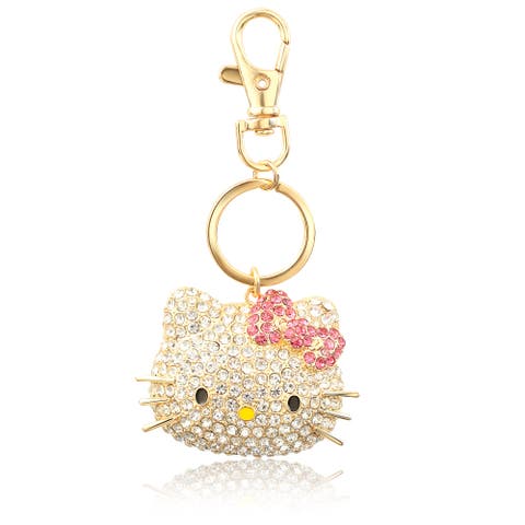 Pave Hello Kitty Face 3D Bling Keychain