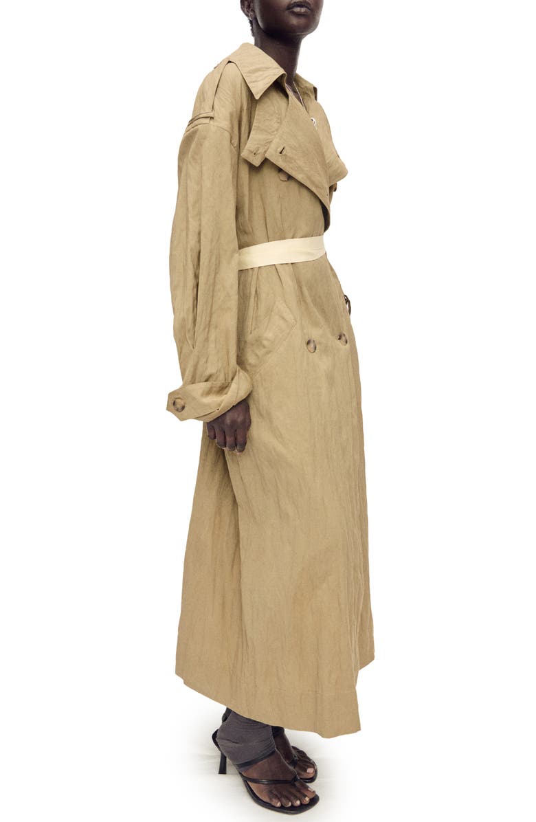 MANGO Wrinkled Oversized Belted Trench Coat, Main, color,