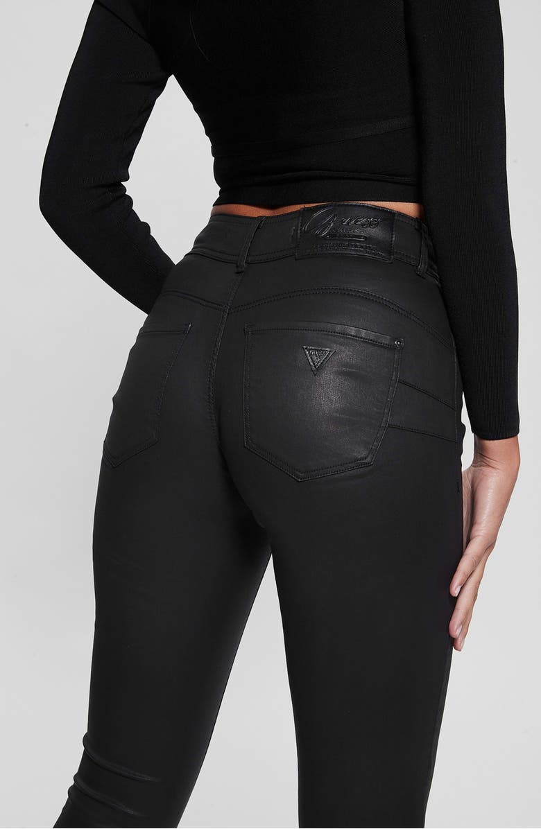 GUESS Shape Up Coated High Waist Straight Leg Jeans, Alternate, color, 