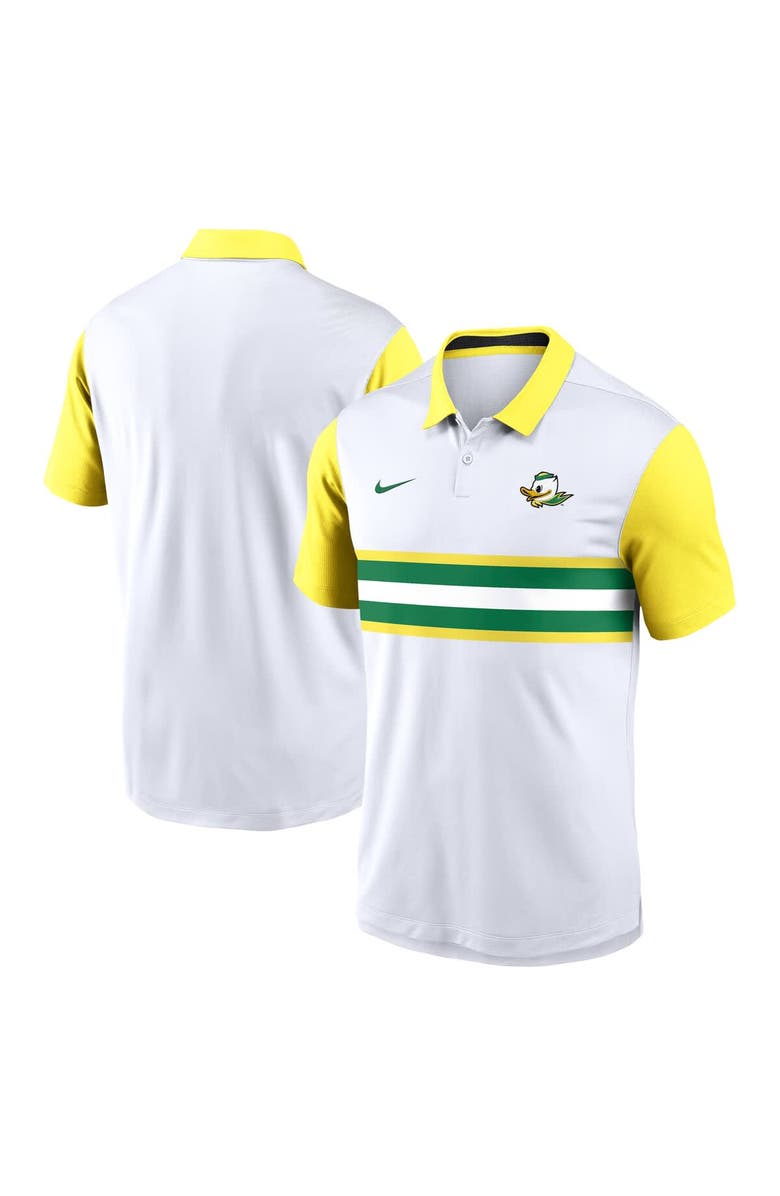 Nike Men's Nike White/Yellow Oregon Ducks Athletic Prep Alt Logo Vapor Performance Polo, Main, color, White
