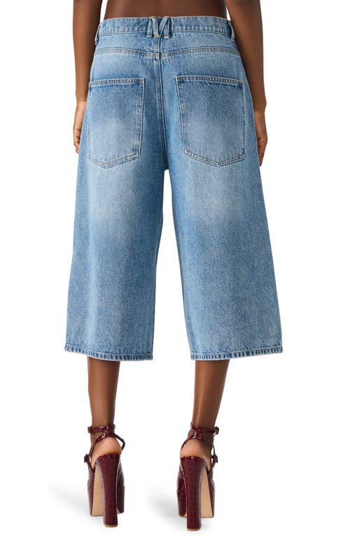 Steve Madden Brea Low Rise Longline Bermuda Denim Shorts In Animal Print
