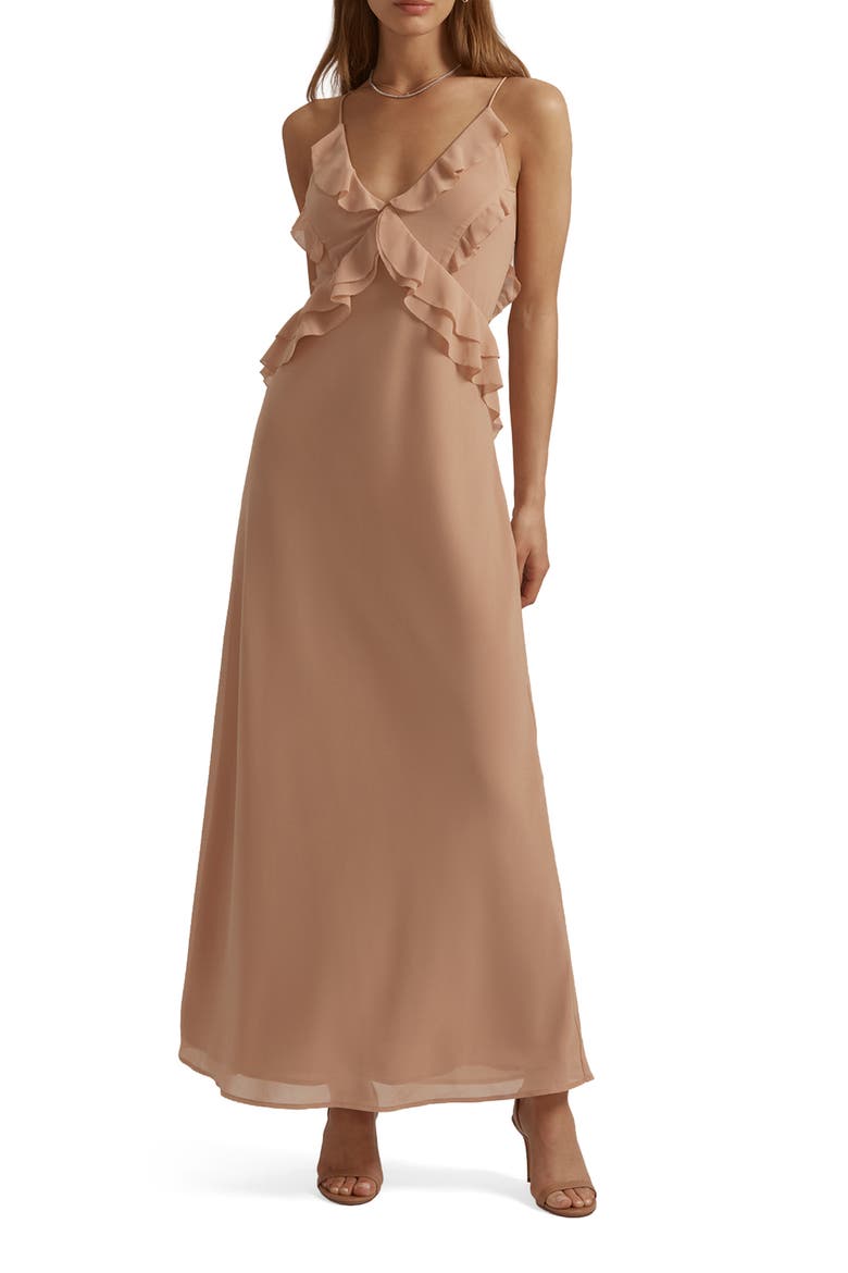 The Who You Ruffle Maxi Dress, Main, color, TUSCANY