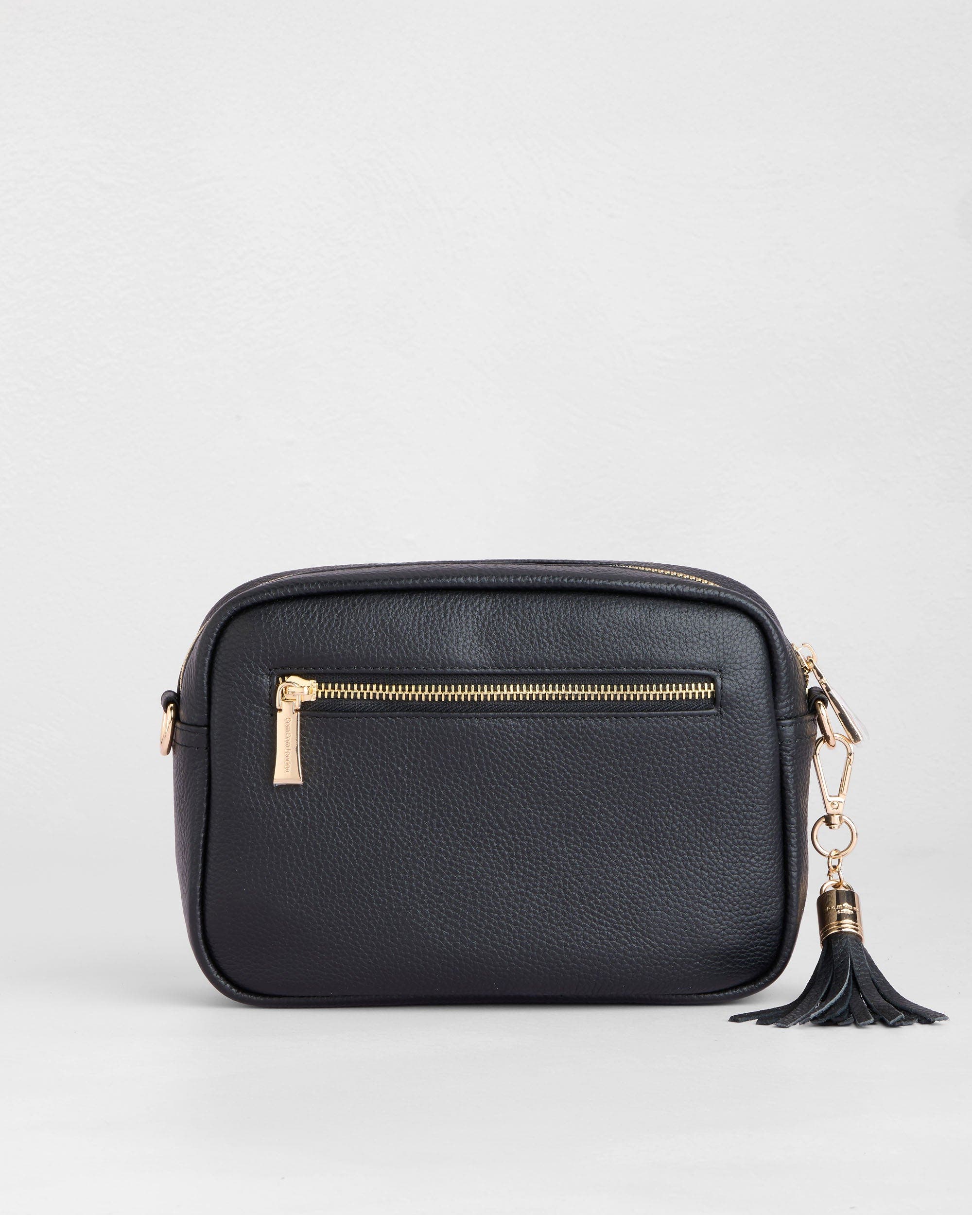Pom Pom London City Crossbody Bag, Alternate, color, Black Suede & Leather