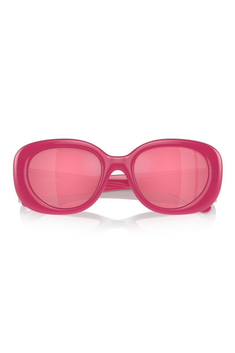 53mm Round Sunglasses, Alternate, color, PINK