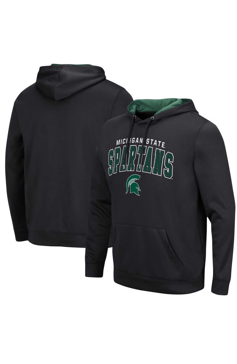 COLOSSEUM Men's Colosseum Black Michigan State Spartans Resistance Pullover Hoodie, Main, color, Black