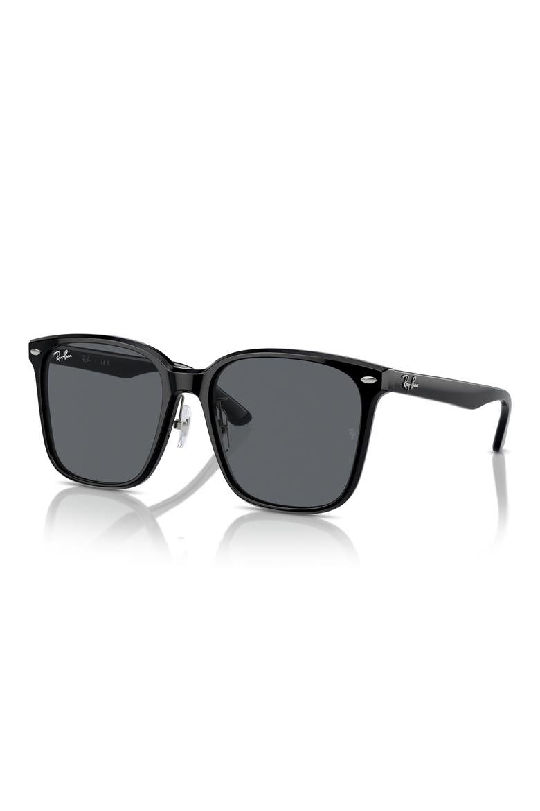 Slim Square 57mm Sunglasses, Alternate, color, DARK GREY