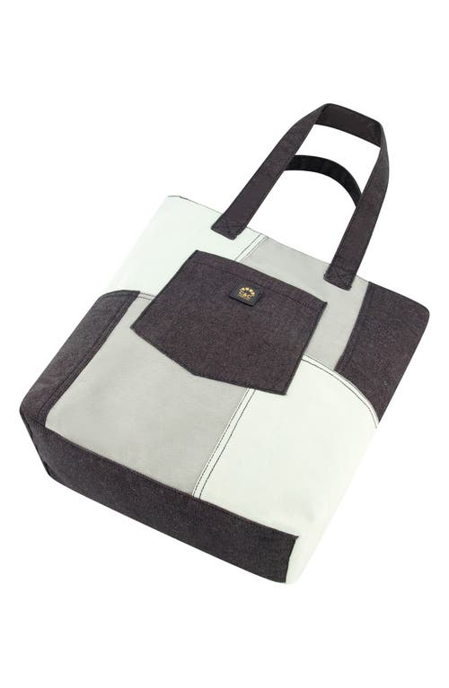 Uspa Accessories Denim Patchwork Tote Bag In Grey