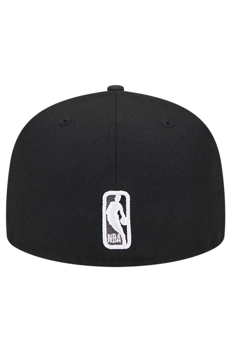 New Era Men's New Era Black Chicago Bulls Active Satin Visor 59FIFTY Fitted Hat, Alternate, color, 