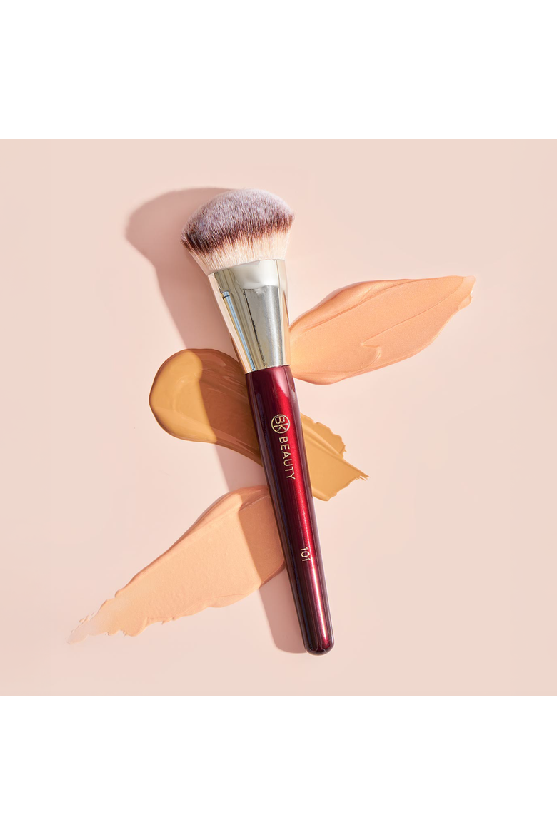101 Contoured Foundation Brush, Alternate, color, Burgundy