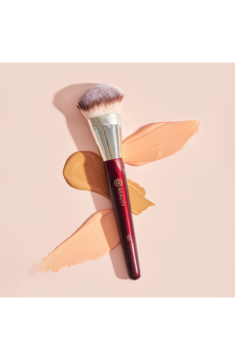 BK Beauty 101 Contoured Foundation Brush, Alternate, color, Burgundy
