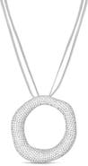Ettika Pavé Cubic Zirconia Open Circle Pendant Necklace