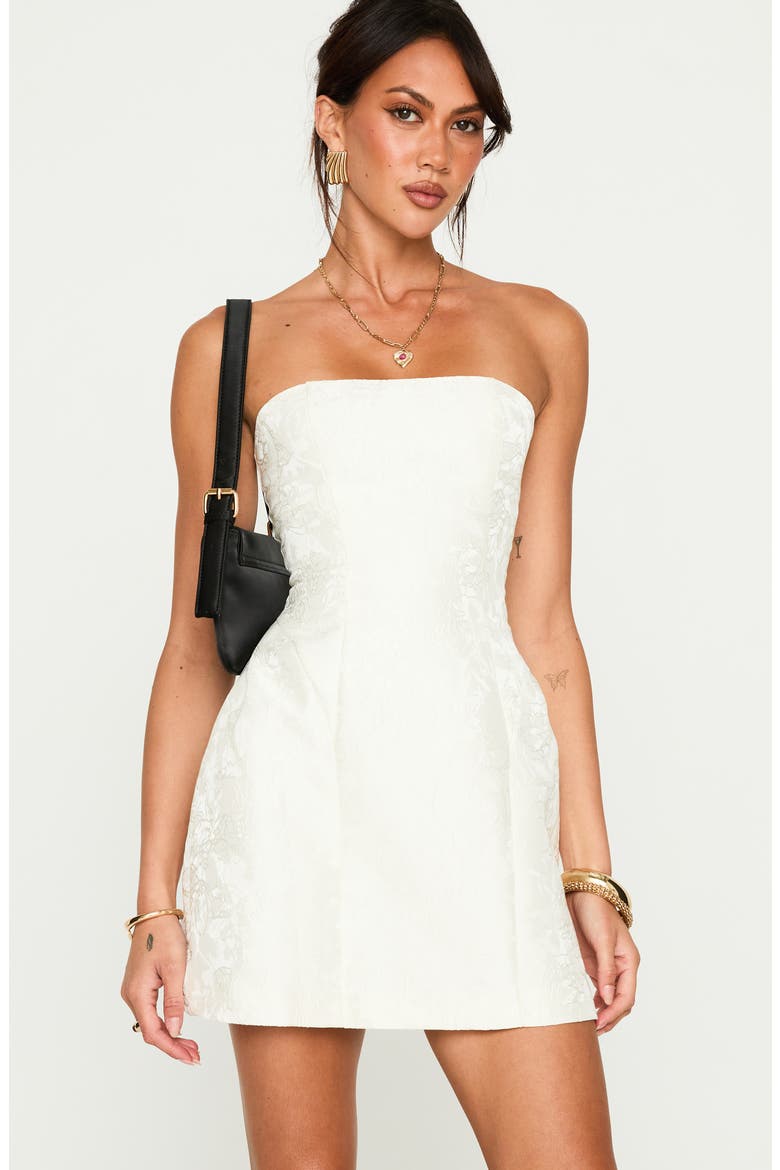 Heaven Sent Strapless Minidress, Alternate, color, WHITE