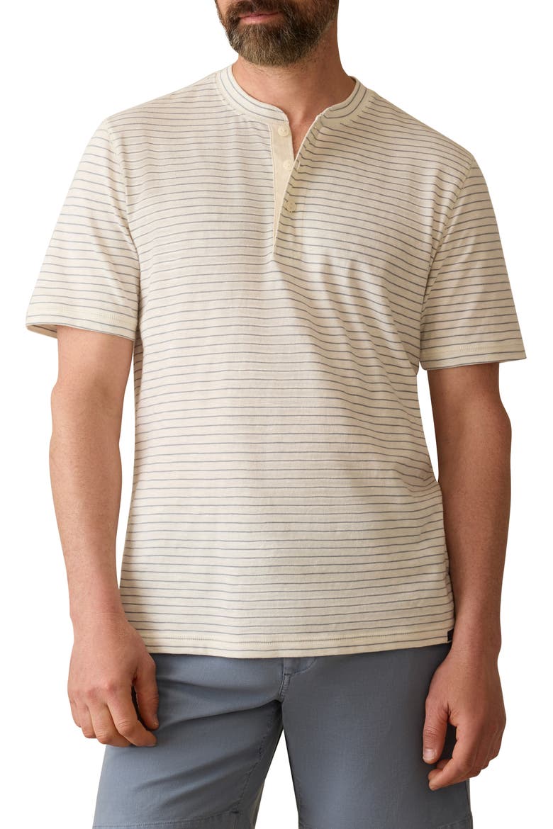 Sunwashed Organic Cotton Henley, Main, color, CREAM/ FLINT STRIPE