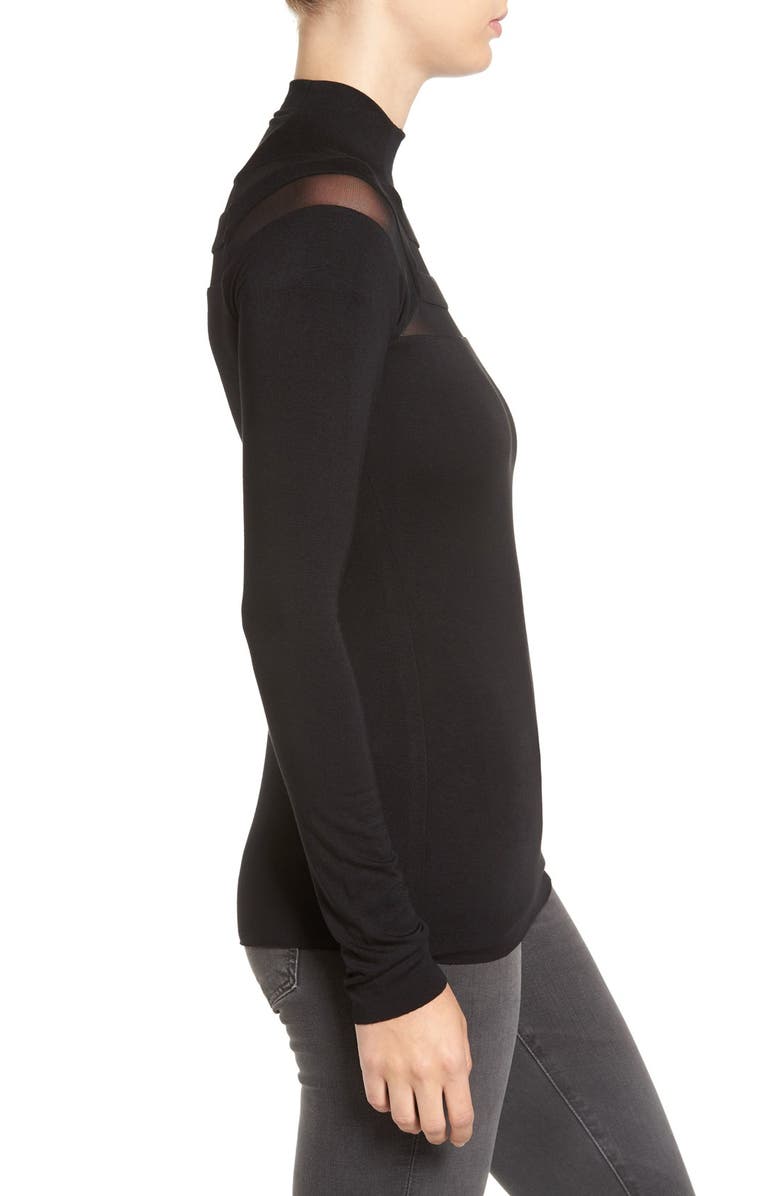 Bailey 44 'Today' Sheer Stripe Mock Neck Top, Alternate, color,