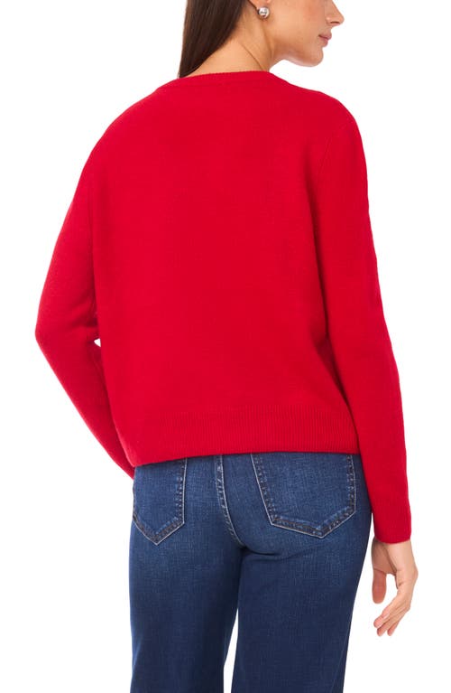 Vince Camuto Saint Moritz Crewneck Sweater In Red