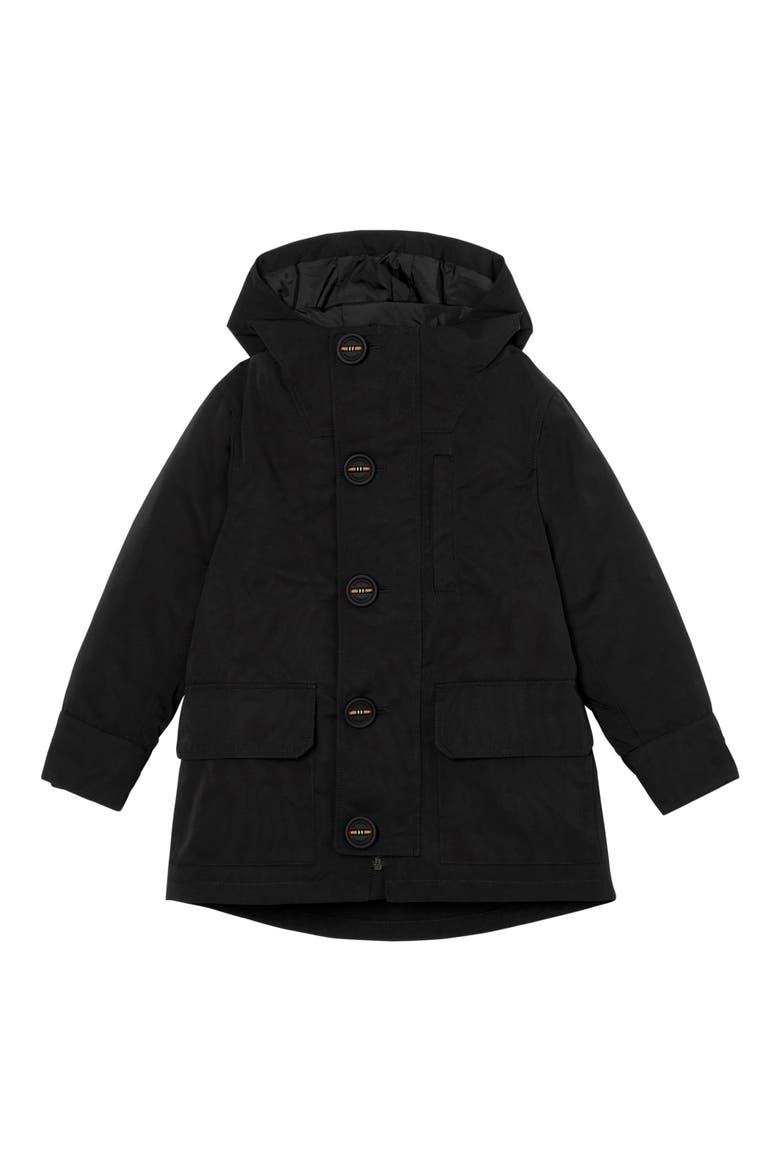 Rowan Hooded Coat with Detachable Icon Stripe Down Puffer Liner, Alternate, color, BLACK
