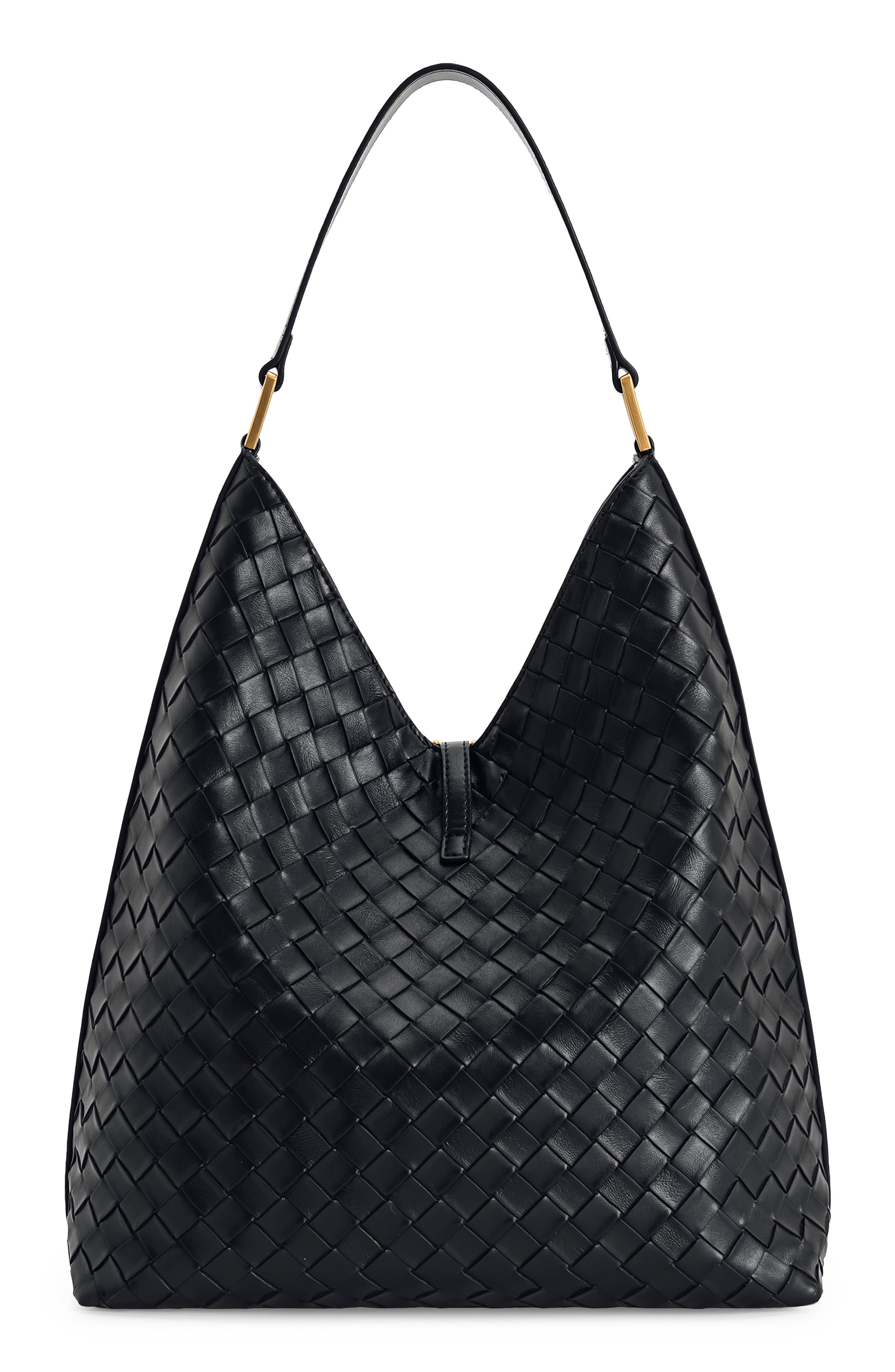 JW PEI Aria Woven Faux Leather Shoulder Bag, Alternate, color, Black