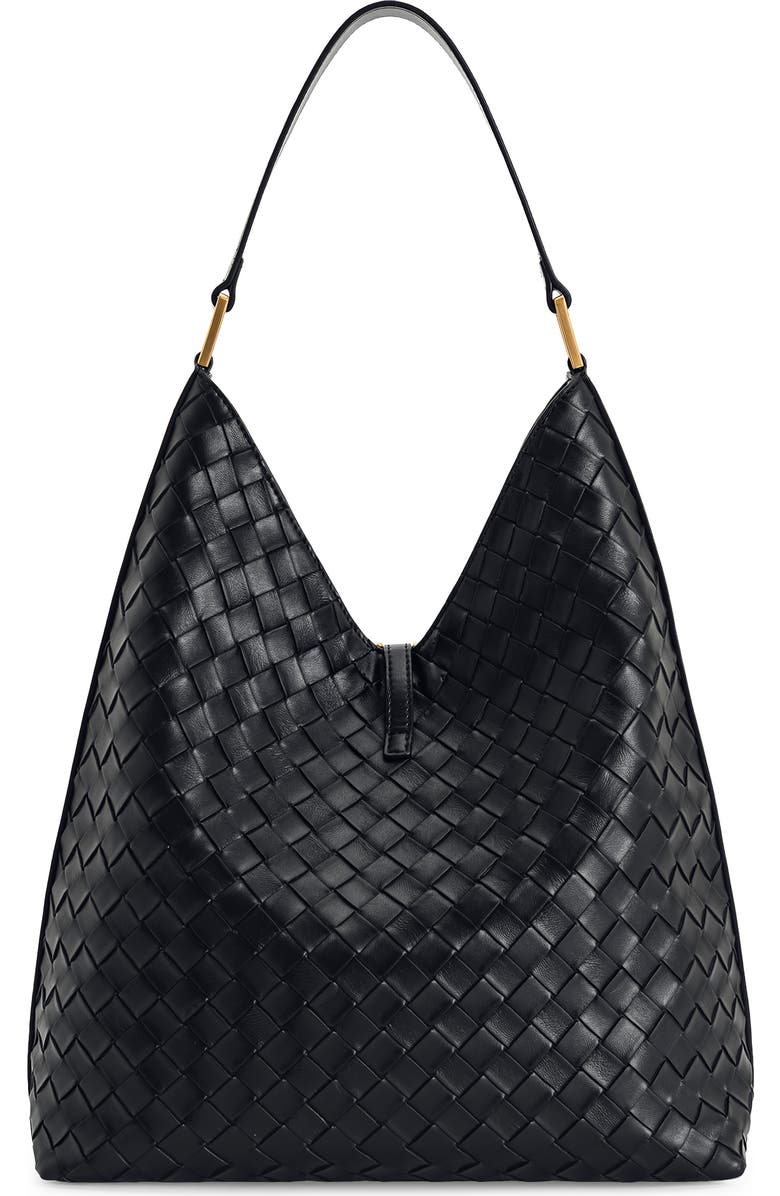 JW PEI Aria Woven Faux Leather Shoulder Bag, Alternate, color, Black