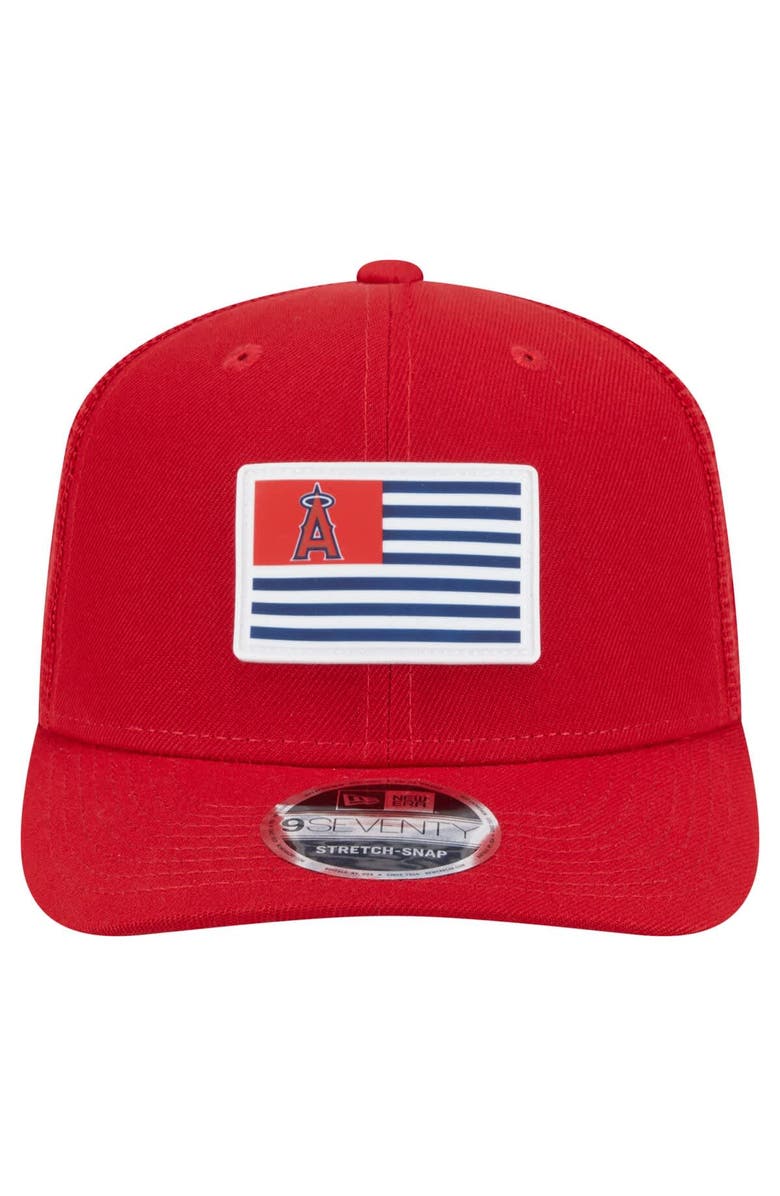 New Era Men's New Era Red Los Angeles Angels Flag 9SEVENTY COOLERA Stretch-Snap Hat, Alternate, color, Red