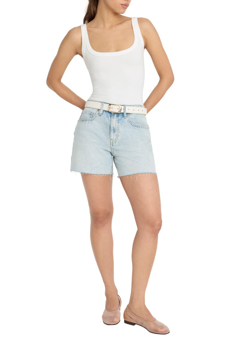 Good Everyday Mid Thigh Denim Cutoff Shorts, Alternate, color, INDIGO1161