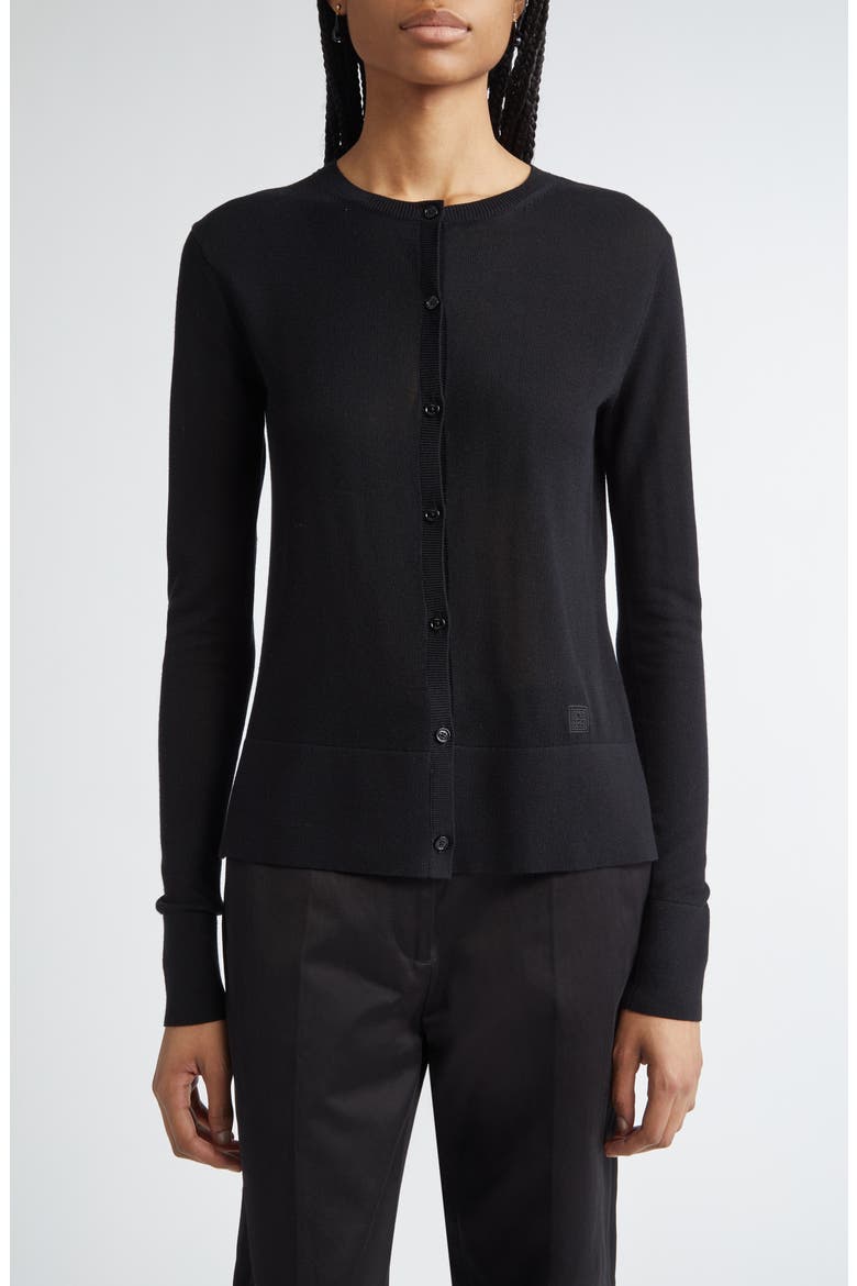 Fine Knit Cardigan, Main, color, BLACK