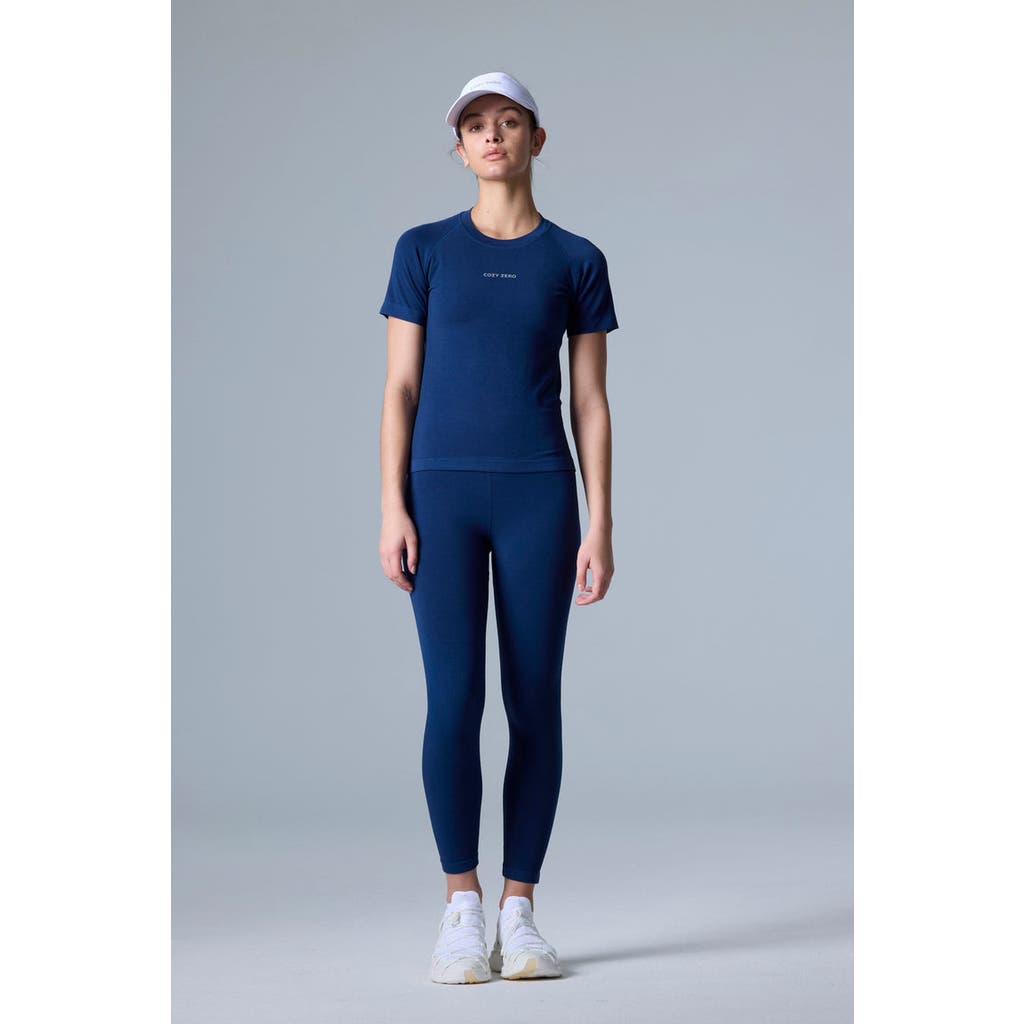 Cozy Zero Tech Merino Light Weight Daily Tee In Poseidon