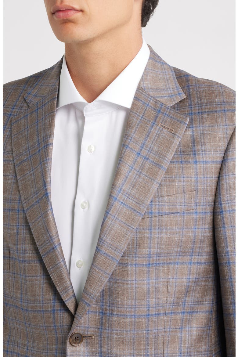 Flynn Classic Fit Tan Plaid Wool Sport Coat, Alternate, color, TAN