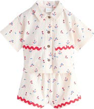 NEXT Kids' Floral Button-Up Shirt & Shorts Set